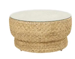 BROWN RATTAN HANDMADE WITH WHITE FABRIC CUSHION COLLECTION