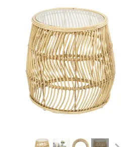 BROWN RATTAN HANDMADE WITH WHITE FABRIC CUSHION COLLECTION