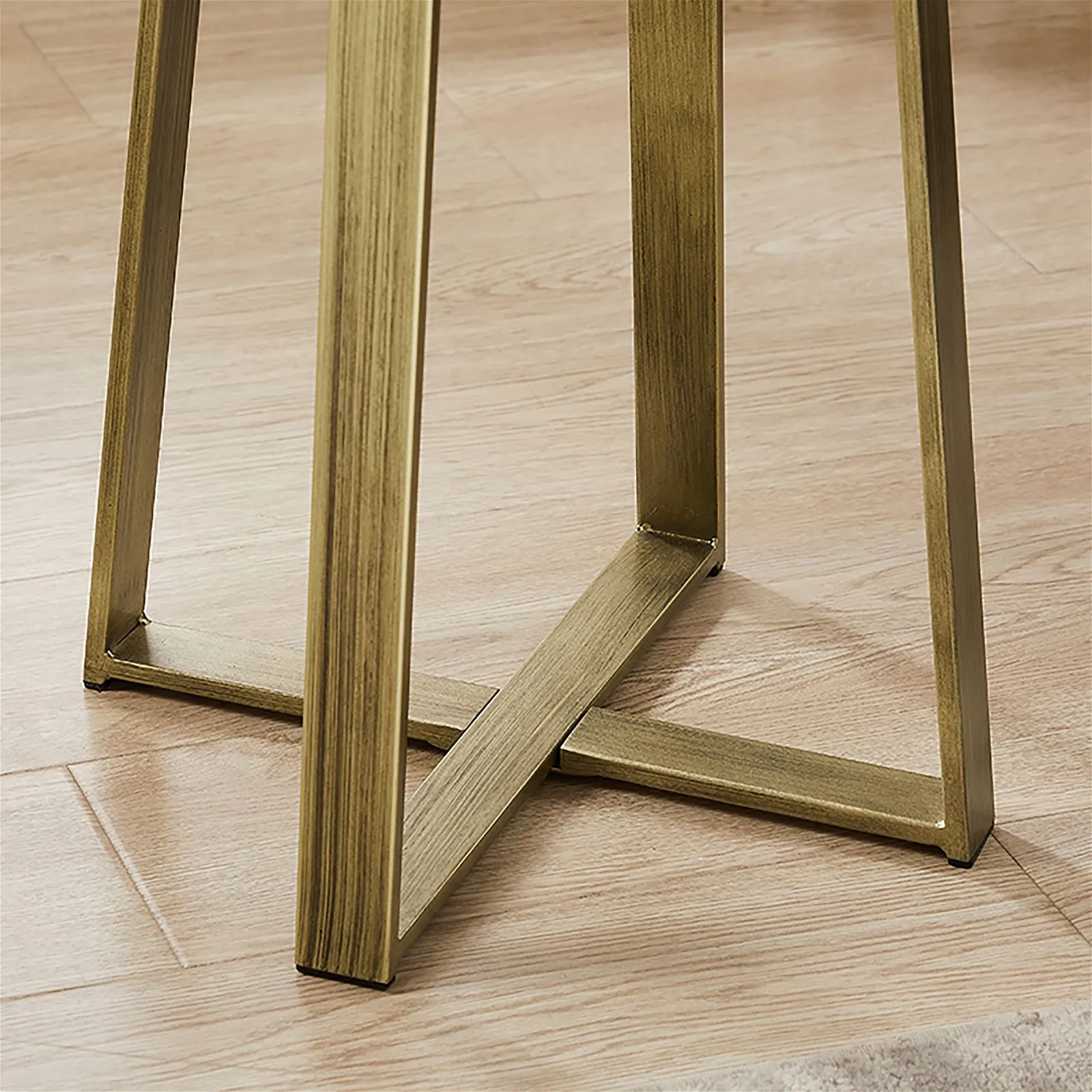 Capri Square End Table - Black Oak, Gold by Criterion™