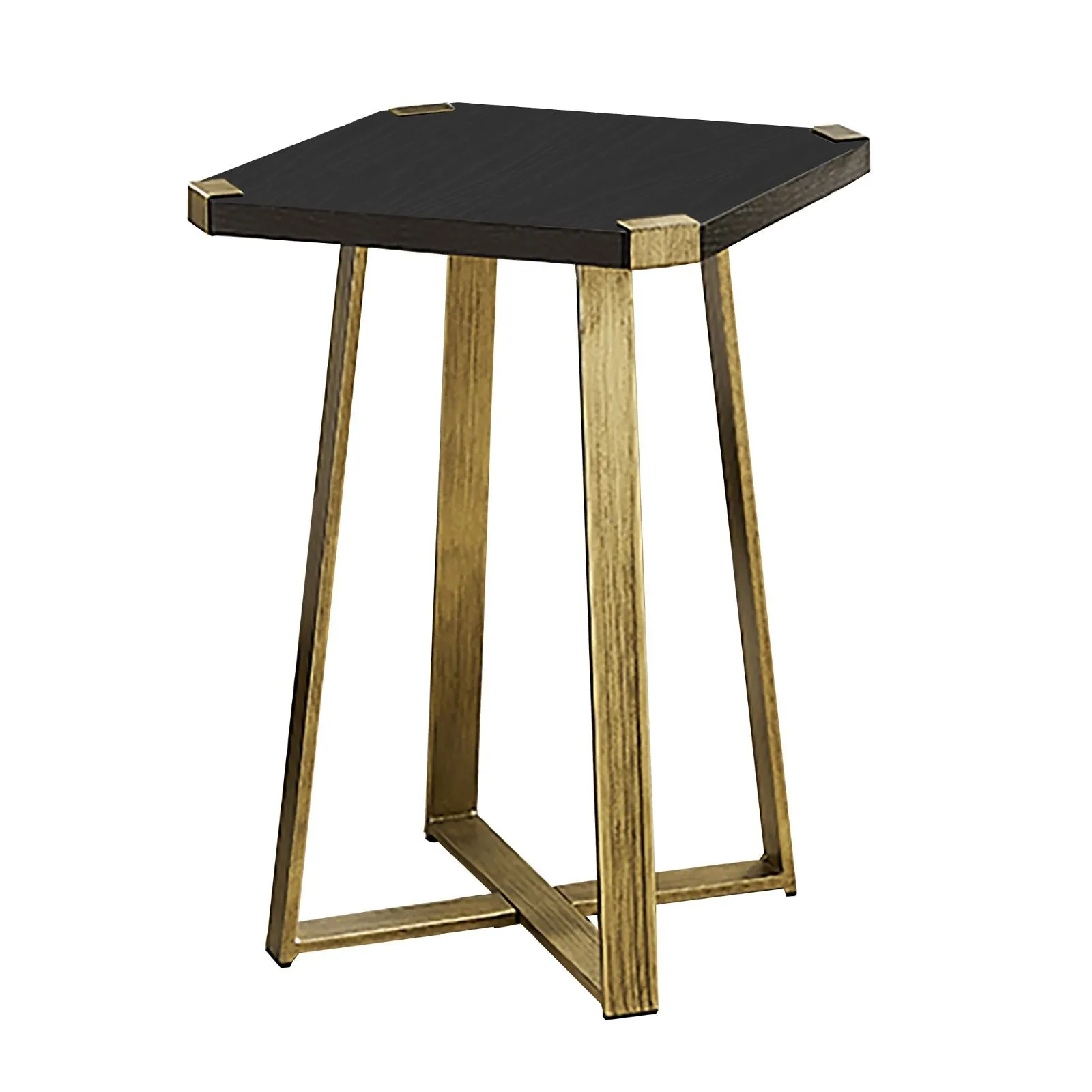 Capri Square End Table - Black Oak, Gold by Criterion™