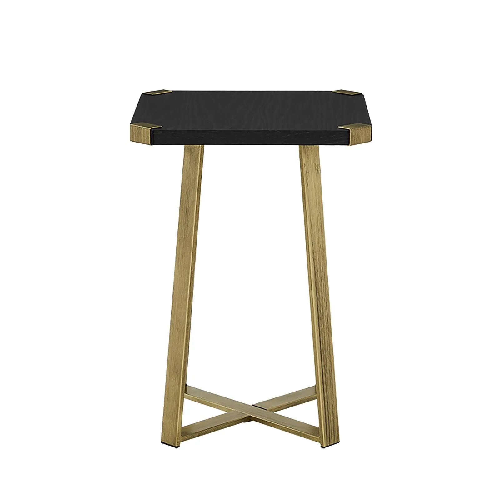 Capri Square End Table - Black Oak, Gold by Criterion™