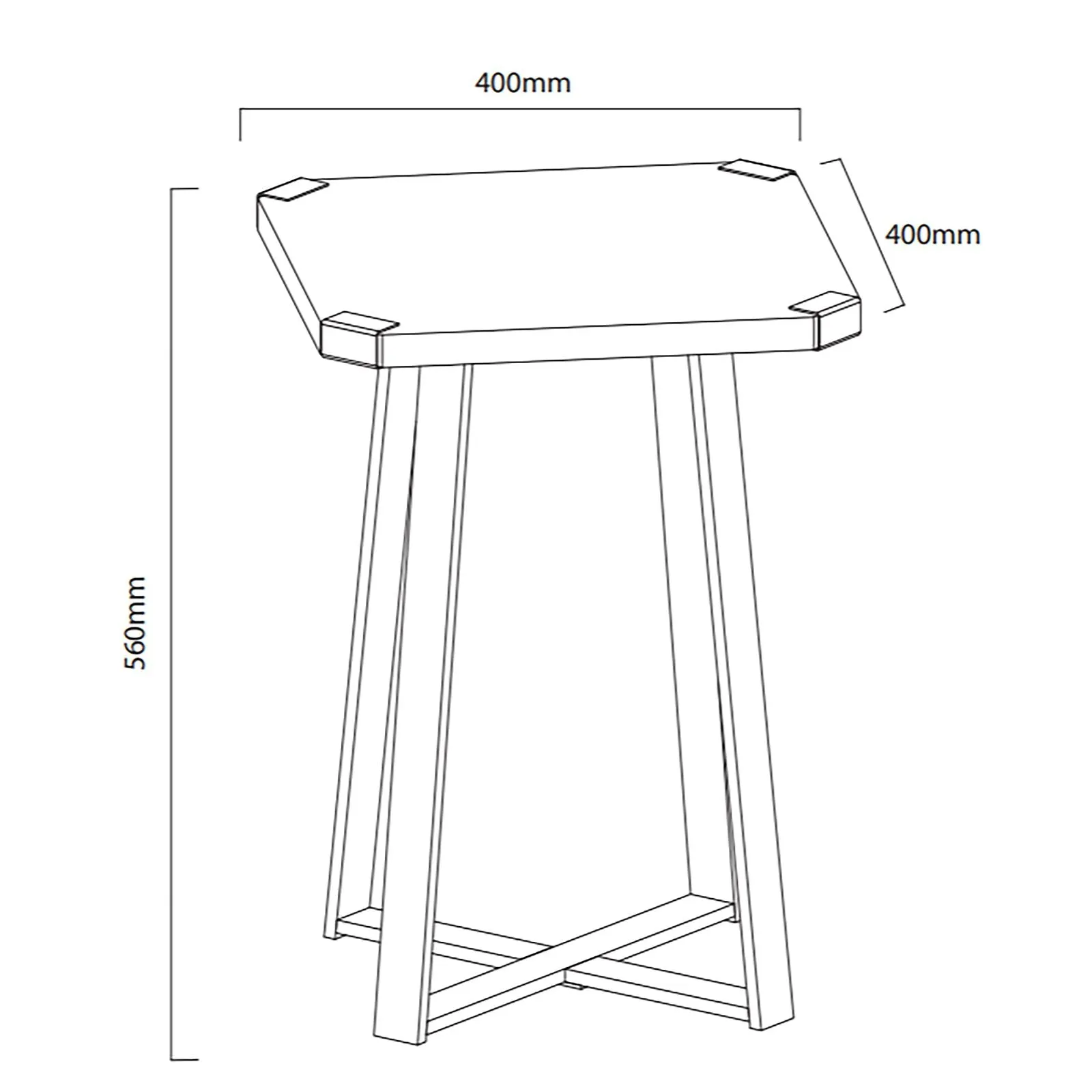 Capri Square End Table - Oak, Black by Criterion™