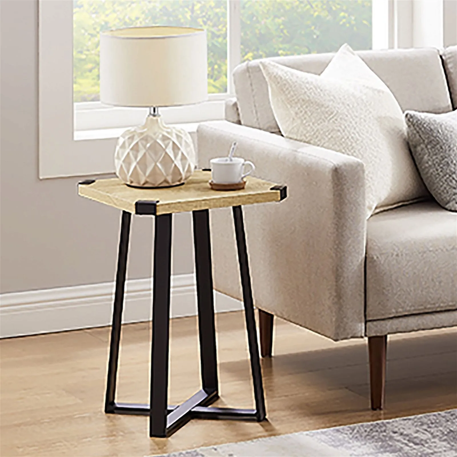 Capri Square End Table - Oak, Black by Criterion™