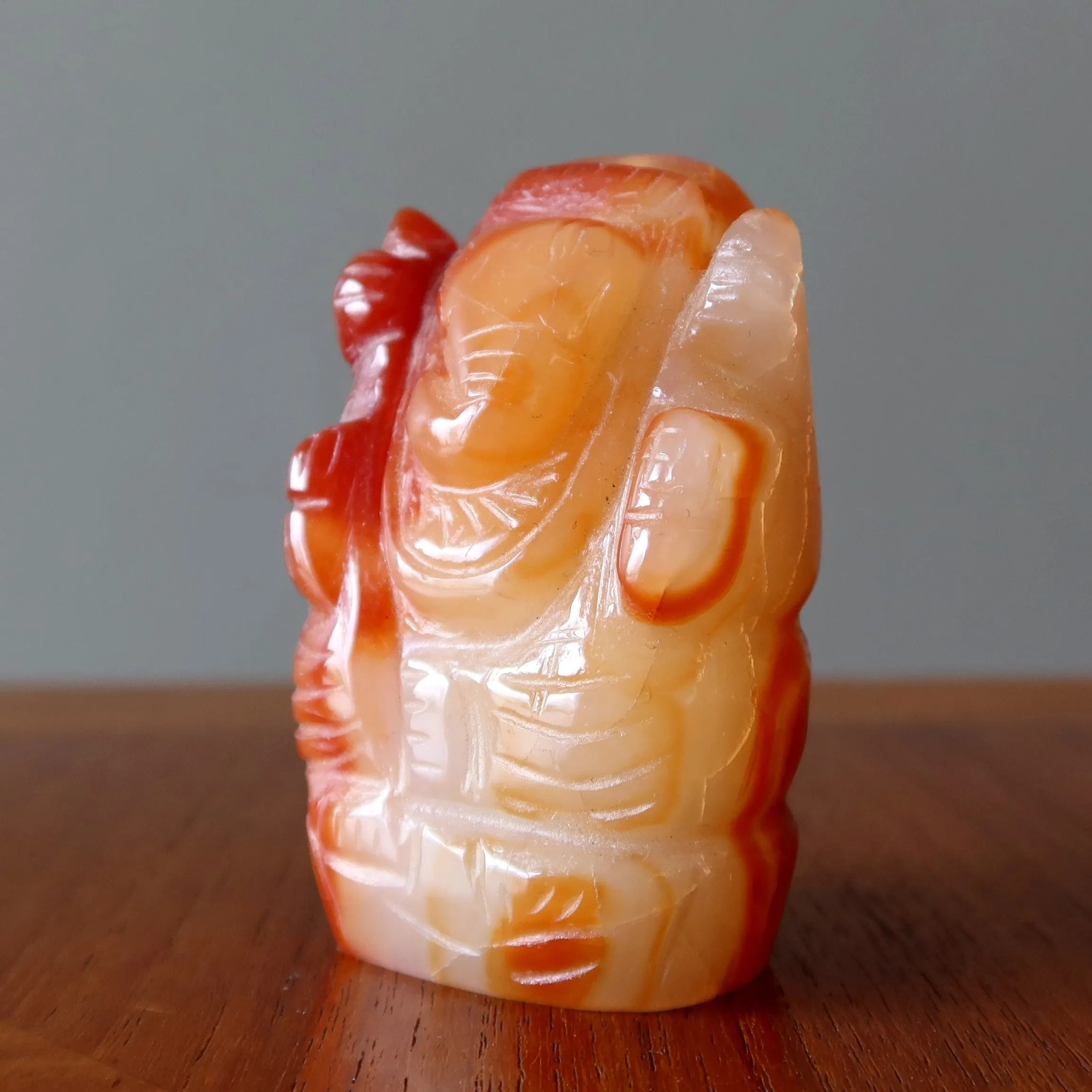 Carnelian Ganesh Creative Creator Hindu Elephant God Statue