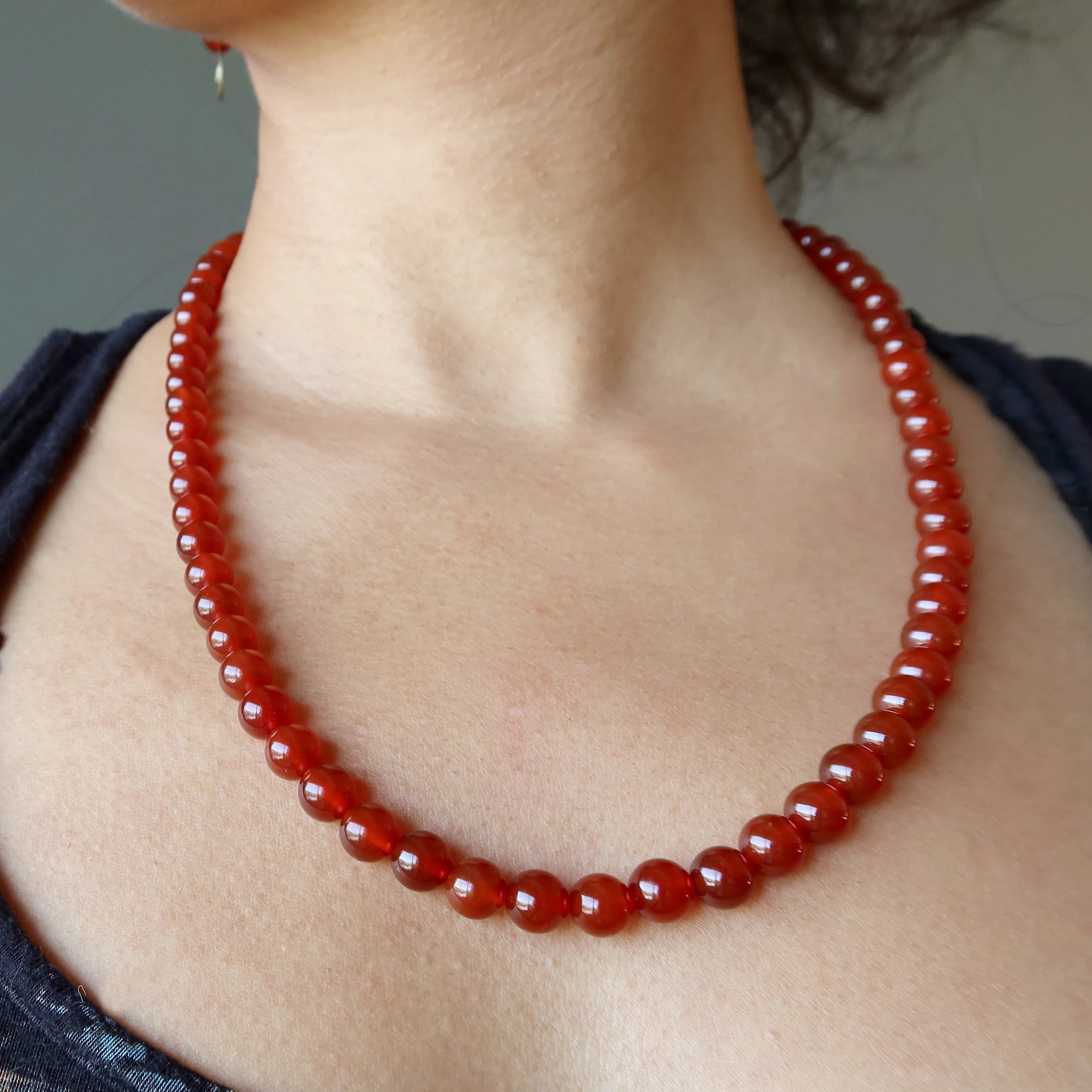 Carnelian Necklace Blazing Sun Red Orange Confidence