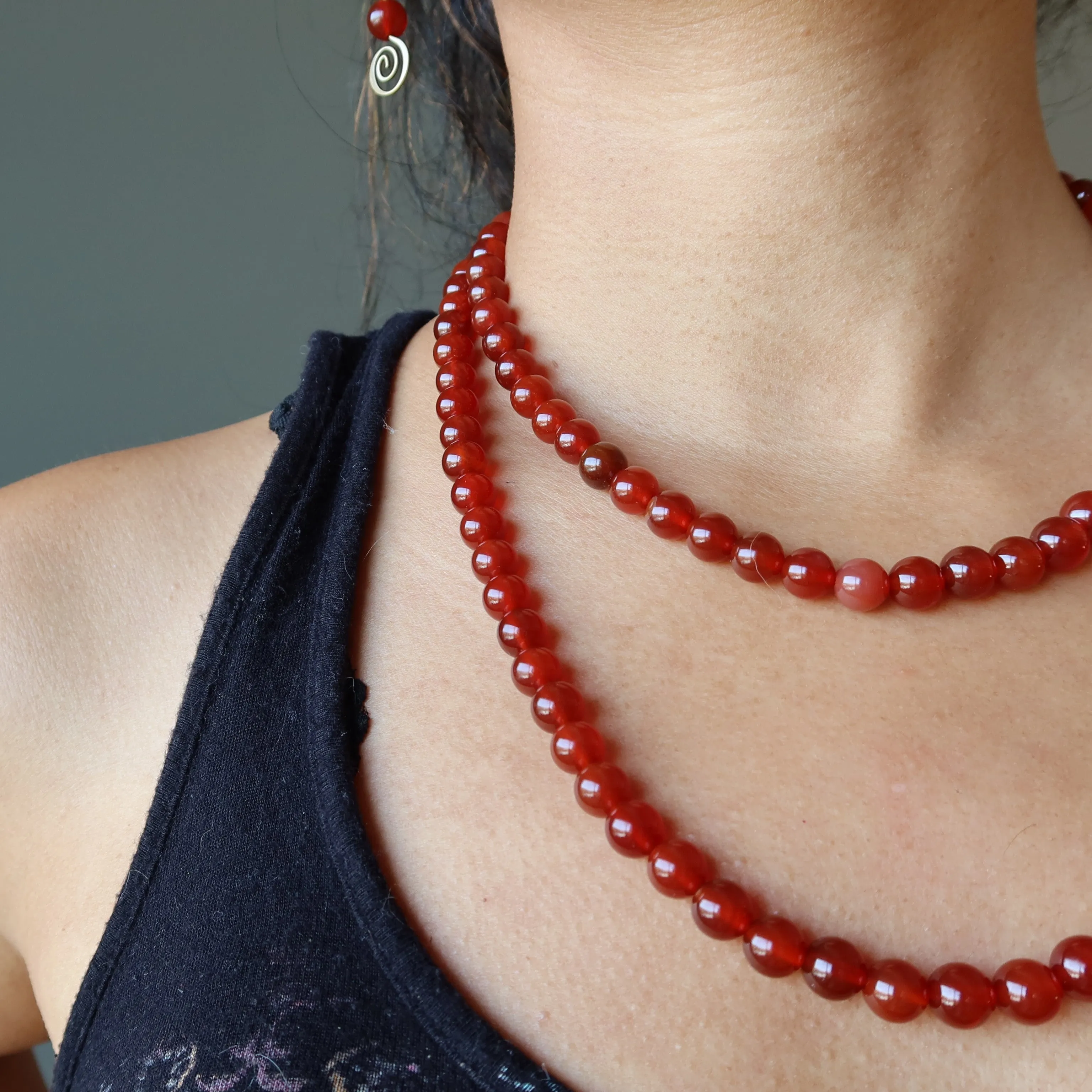 Carnelian Necklace Blazing Sun Red Orange Confidence