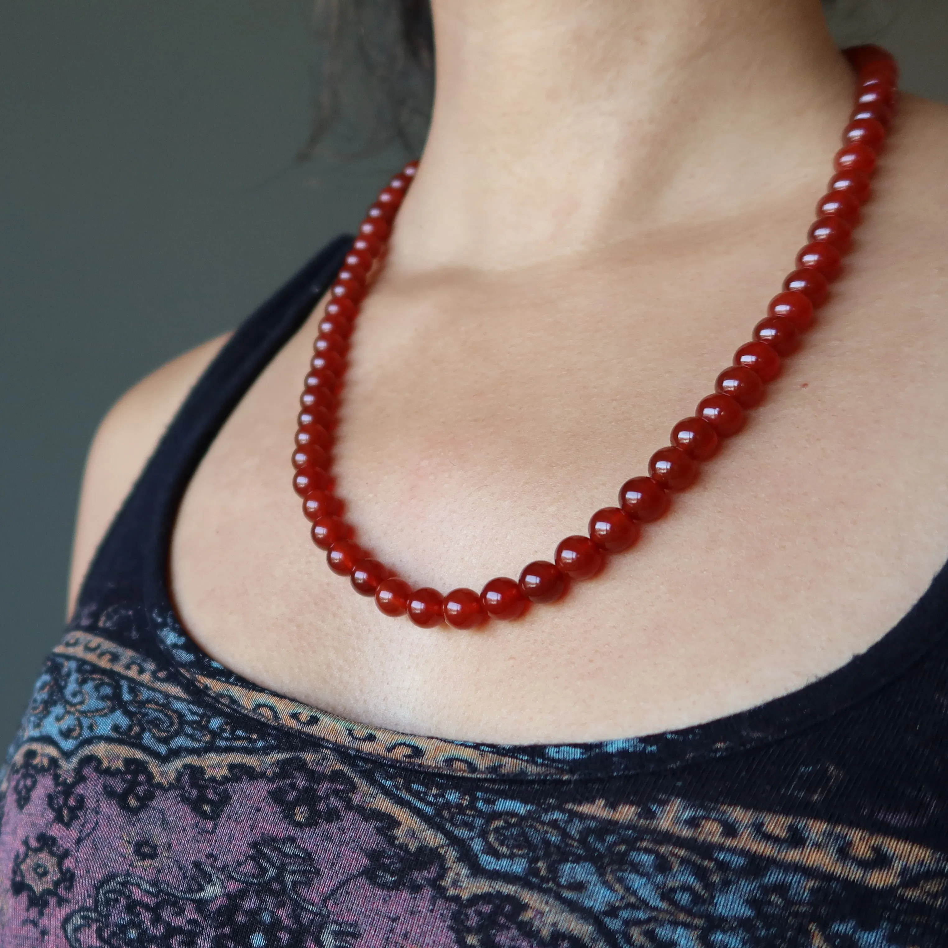 Carnelian Necklace Blazing Sun Red Orange Confidence