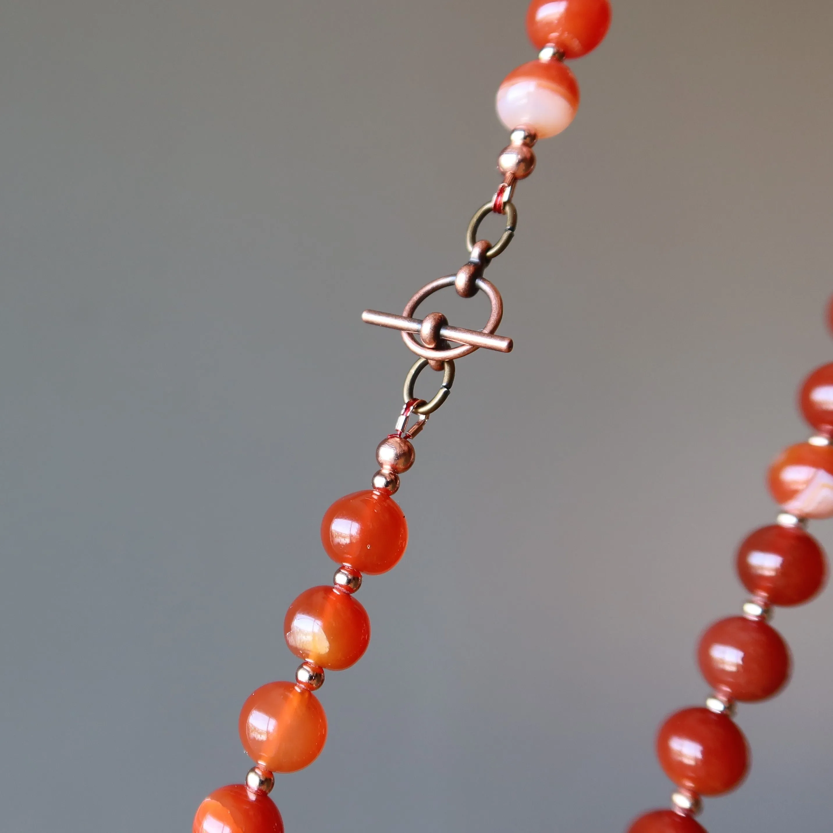 Carnelian Necklace Captivating Charm Copper Orange Gems