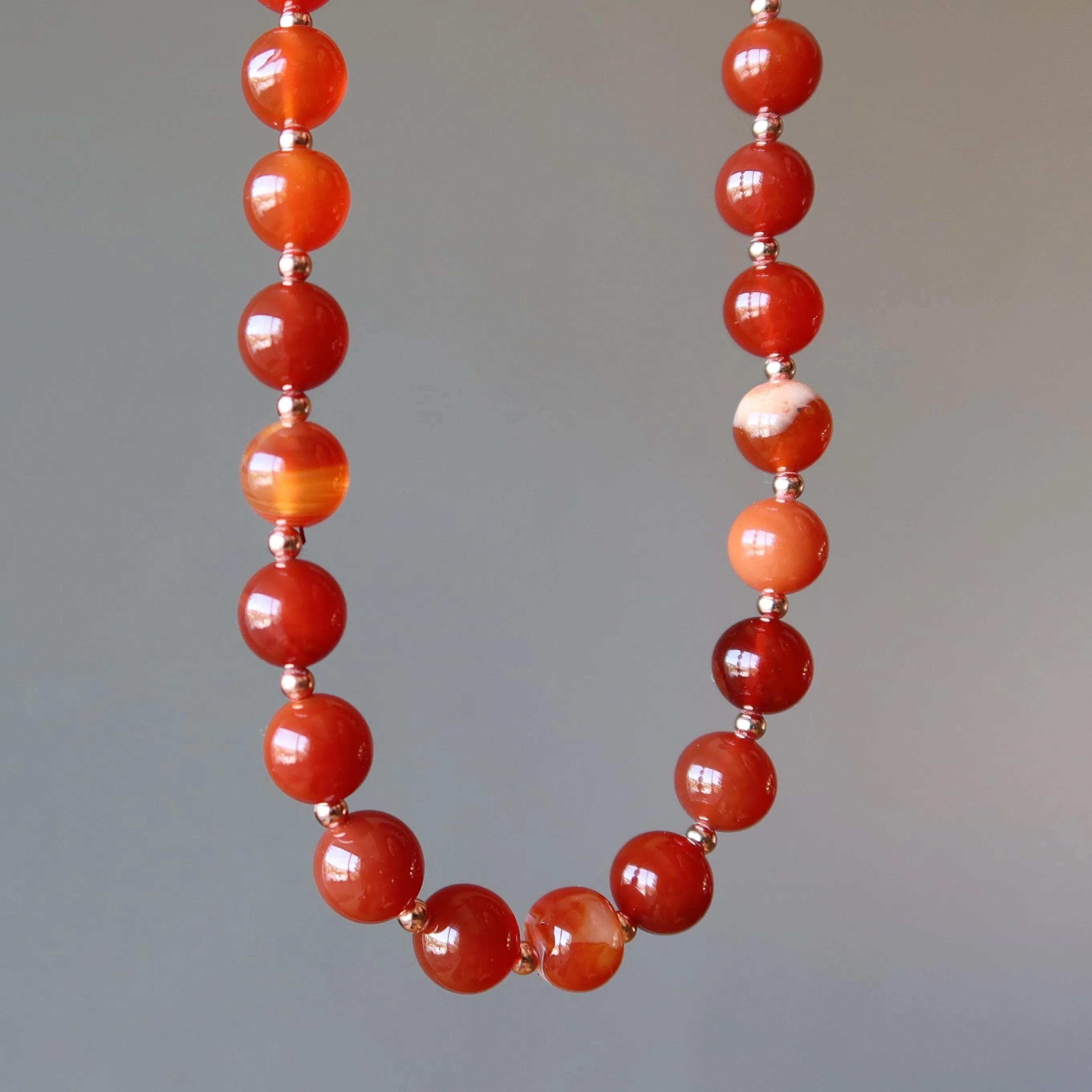 Carnelian Necklace Captivating Charm Copper Orange Gems