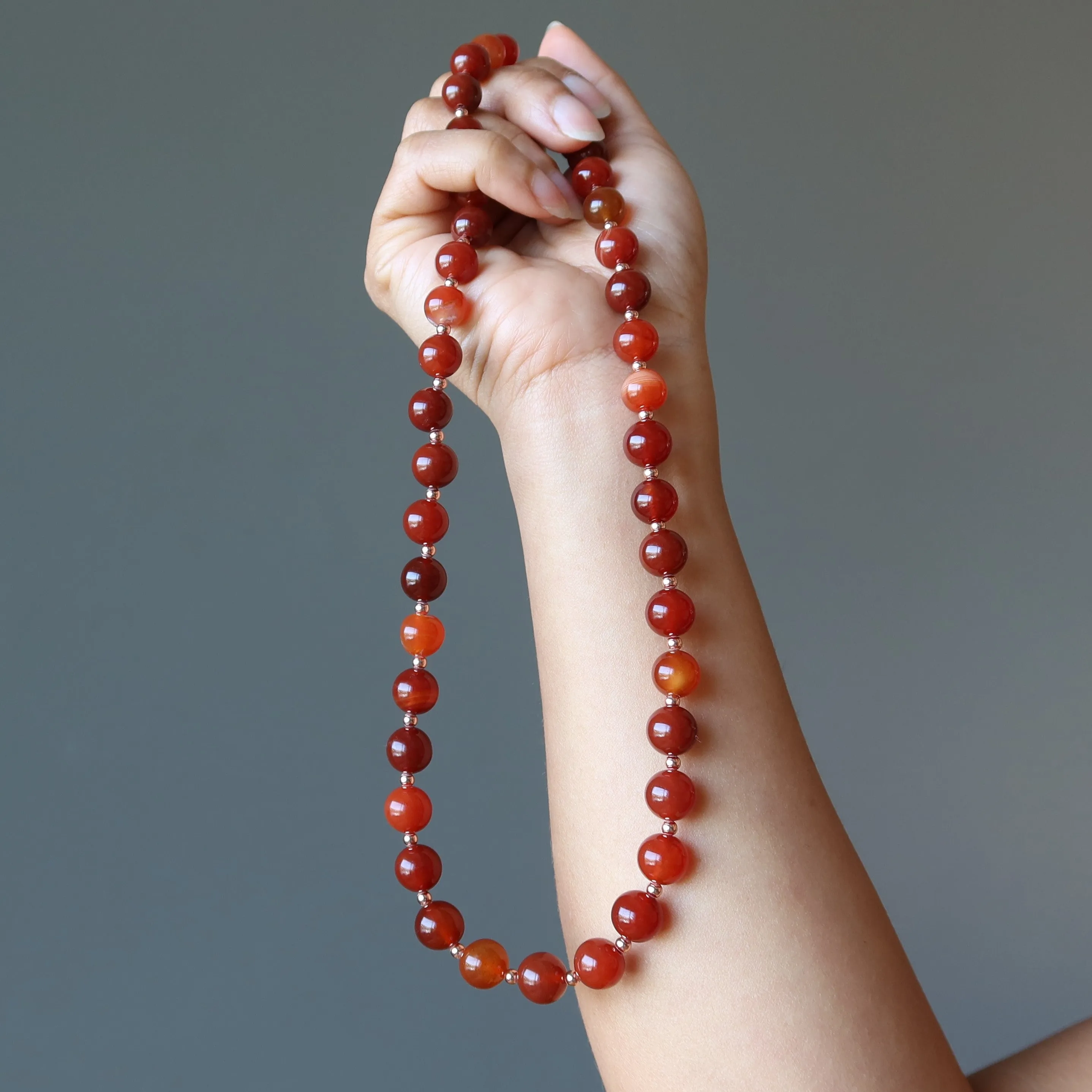 Carnelian Necklace Captivating Charm Copper Orange Gems