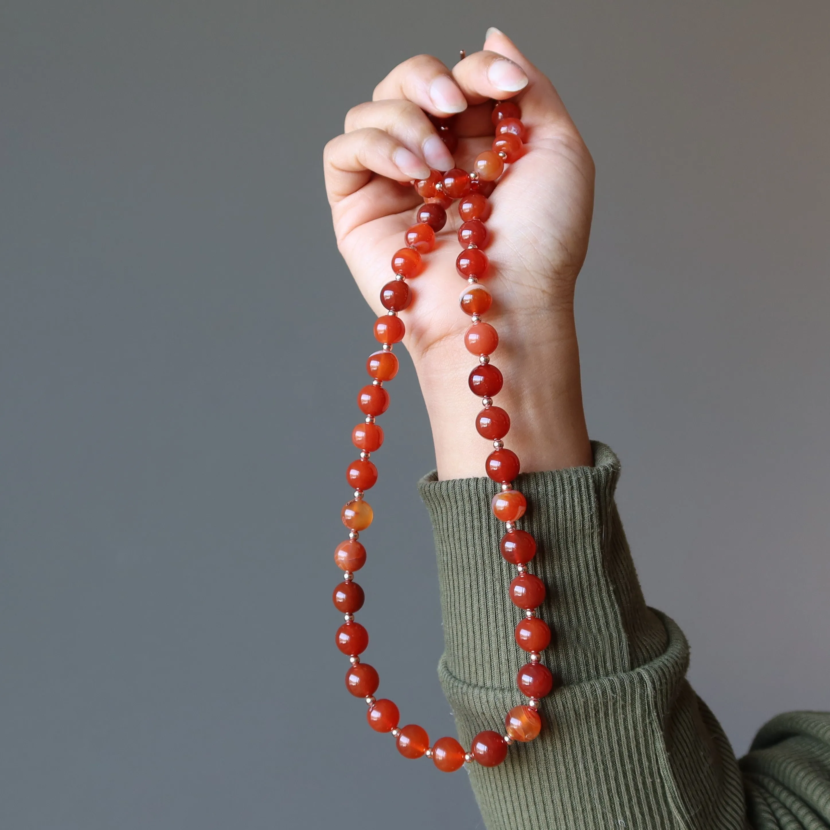 Carnelian Necklace Captivating Charm Copper Orange Gems