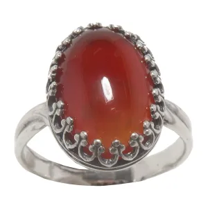 Carnelian Ring Stunner Sterling Silver Adjustable