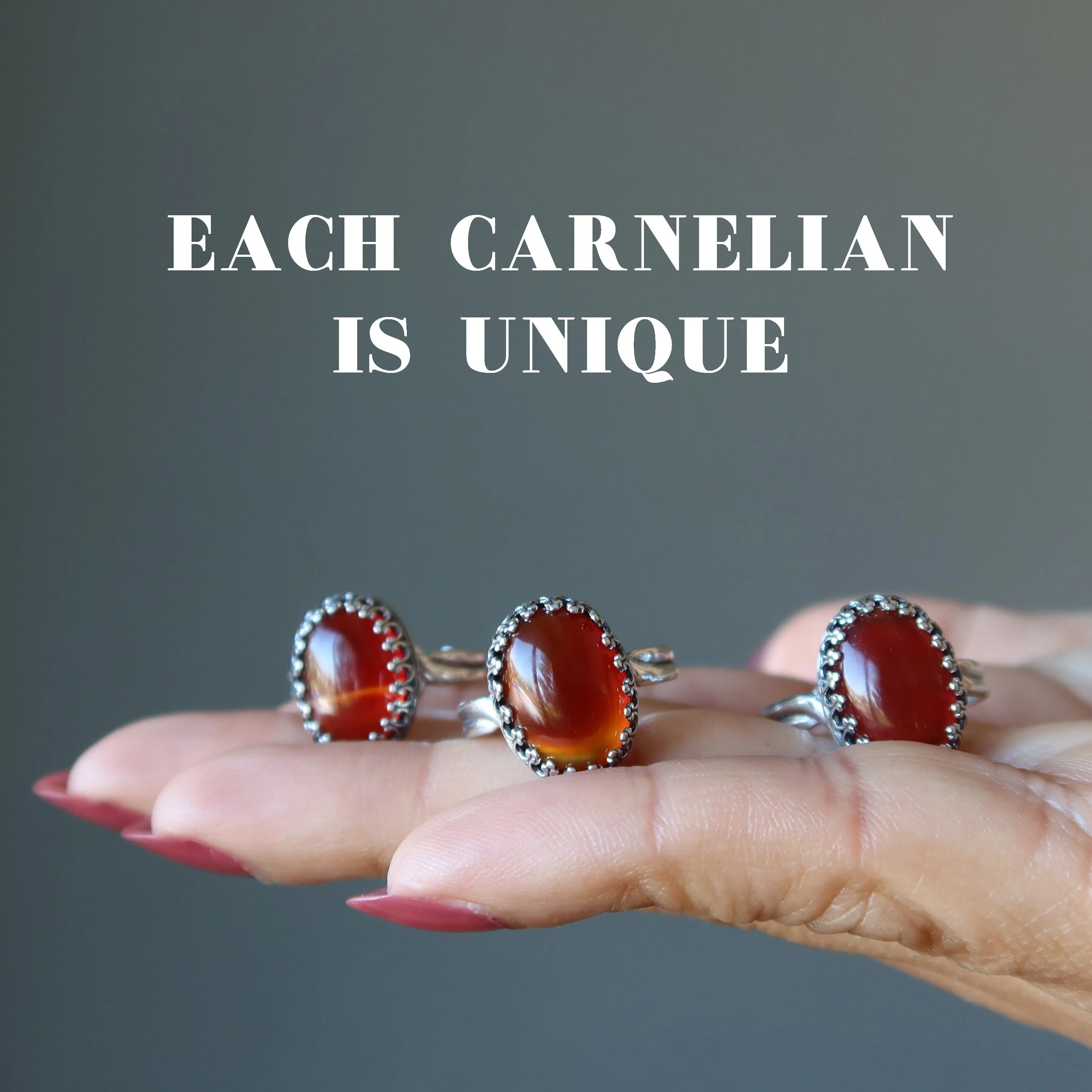 Carnelian Ring Stunner Sterling Silver Adjustable