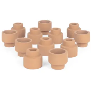 Ceramic Reversible Candle Holder, Decorative Taper and Tea Light Candle Holder, Unique Tall Candle Holders, Set of 12