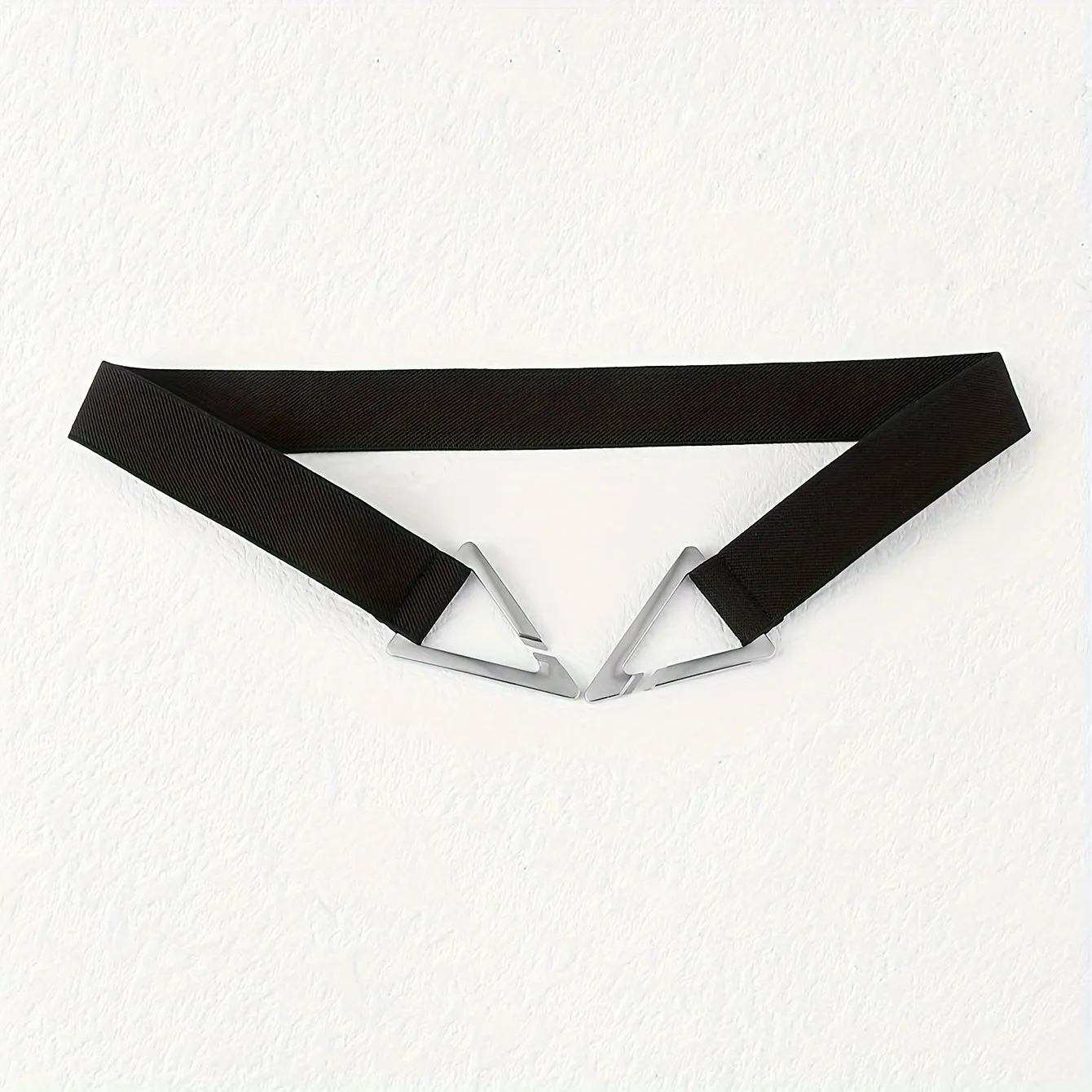 Chic Triangle Buckle Belt Versatile Black Elastic Waistband for Women