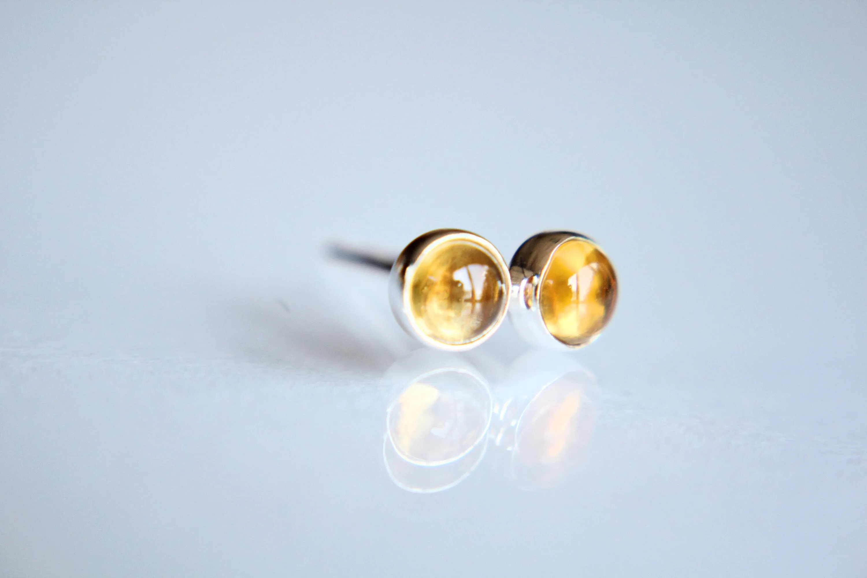 Citrine Earrings, Gemstone Earrings, Sterling Earrings, Post Earrings, Citrine Post Earrings, Small Earrings, Minimalist Earrings, Gift