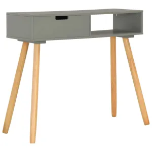 Console Table Grey 80x30x72 cm Solid Pinewood