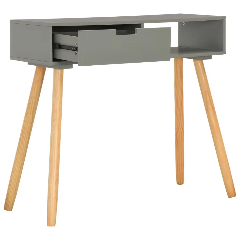 Console Table Grey 80x30x72 cm Solid Pinewood