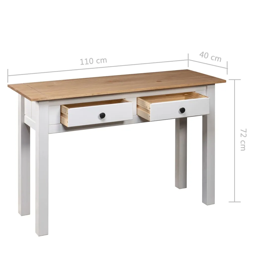 Console Table White 110x40x72 cm Solid Pine Wood Panama Range