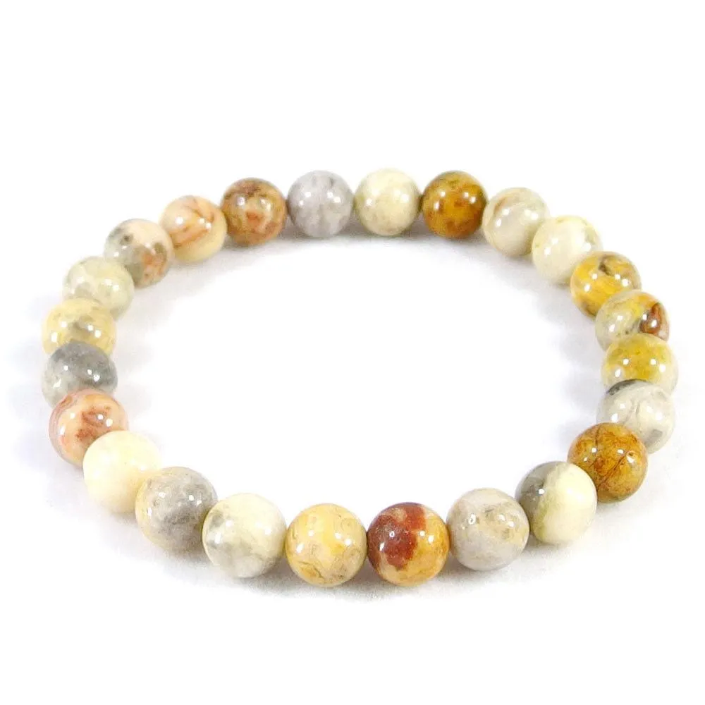 Crazy Lace Agate Beaded Crystal Bracelet