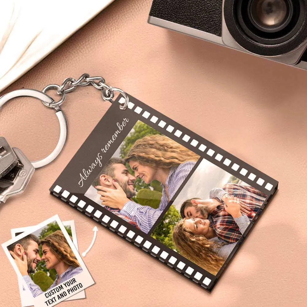 Custom Personalized Film Strip Photo Acrylic Keychain with Text