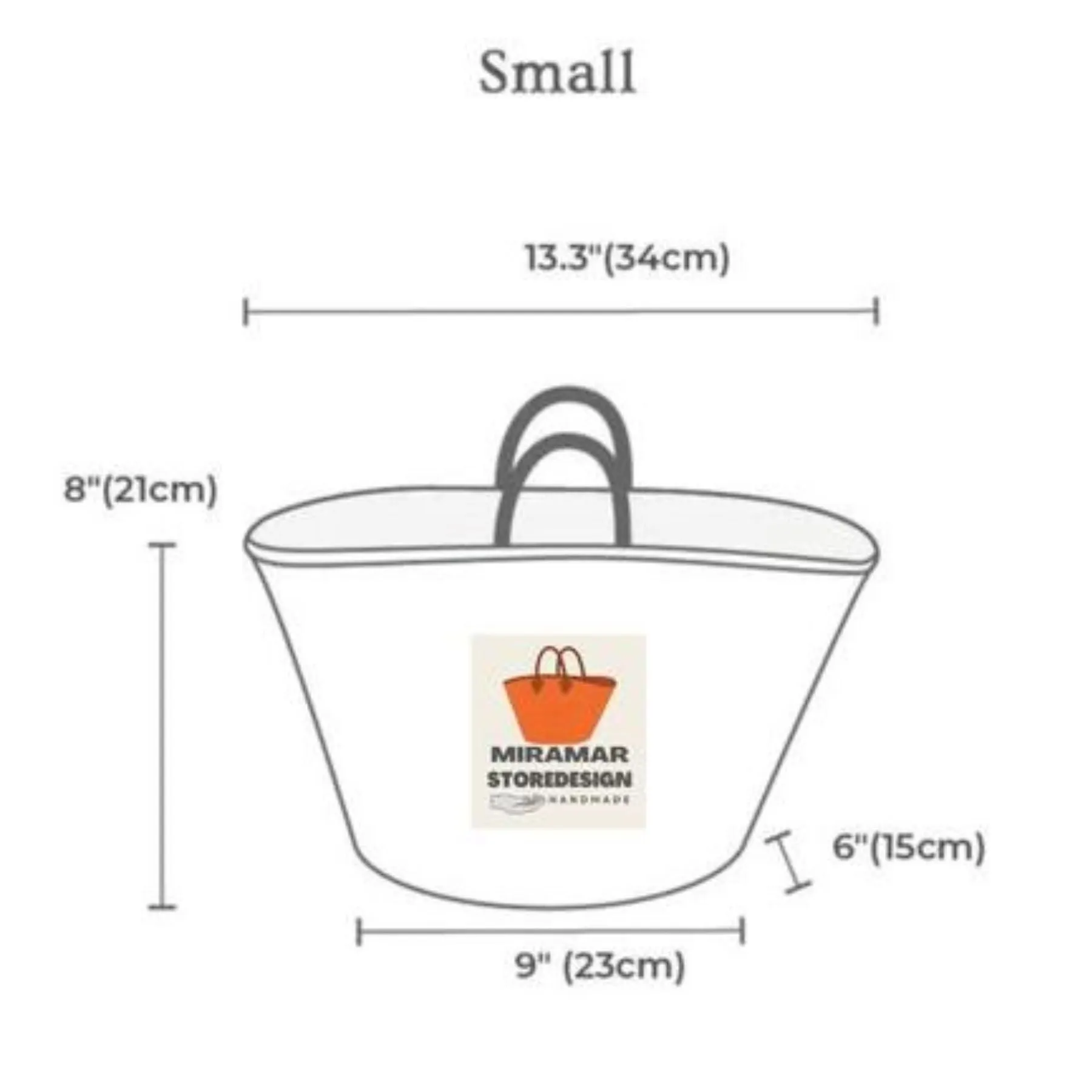 Double Leather Handle Market Bag