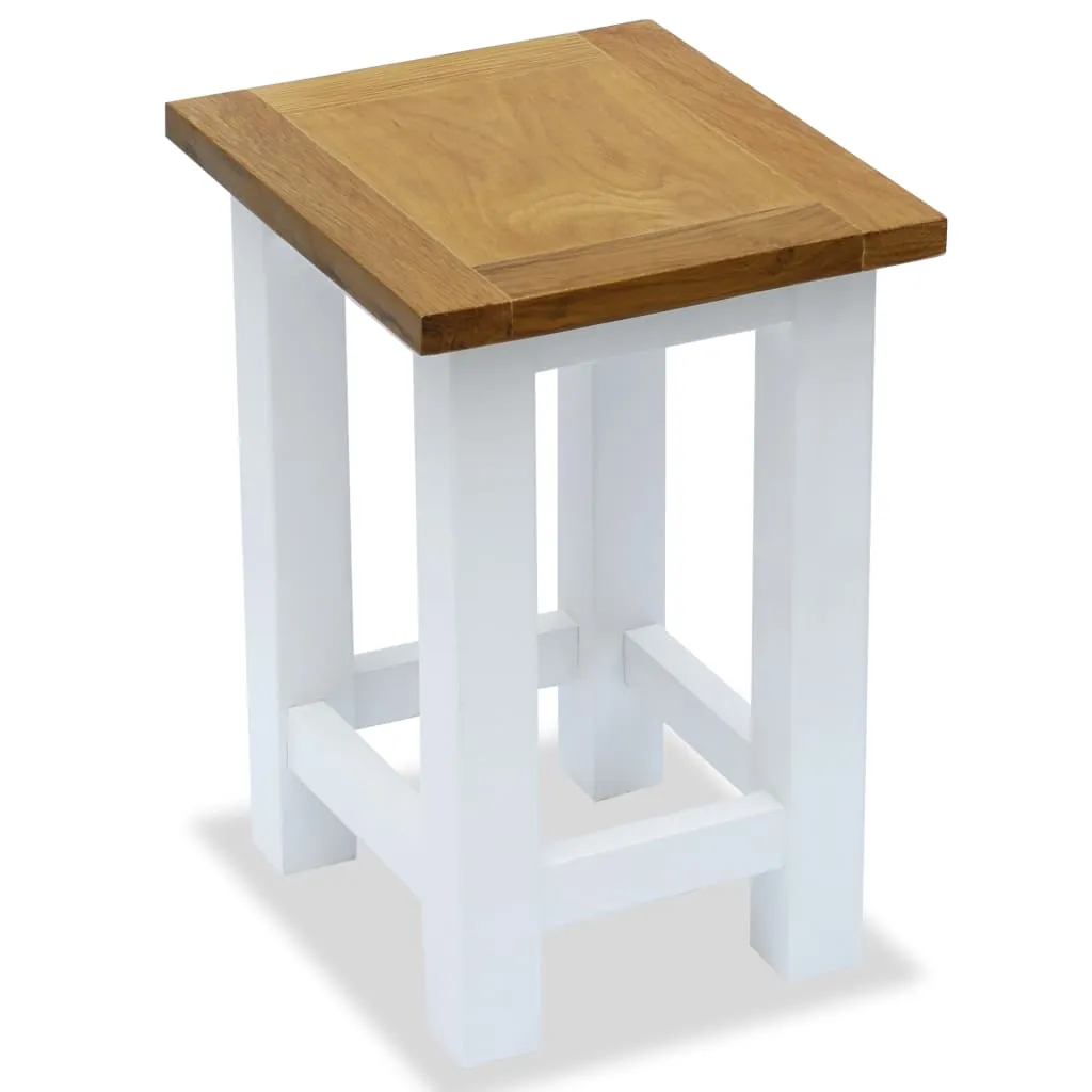 End Table 27x24x37 cm Solid Oak Wood