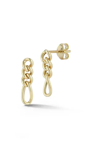 Figaro Chain Drop Earring