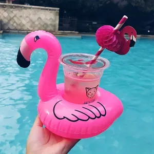 Fun Unicorn  Flamingo Inflatable Cup Holders  Perfect Party Decor