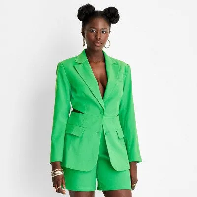 Future Collective Alani Noelle Women's Lightweight Cut-Out Blazer Jacket