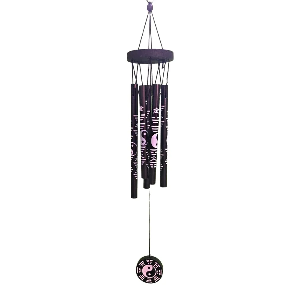 GJ Feng Shui Yin Yang Vastu Five Pipe Wind Chime for Balcony, Window and Yin Yang Wind Chime Positive Energy (45 cm)