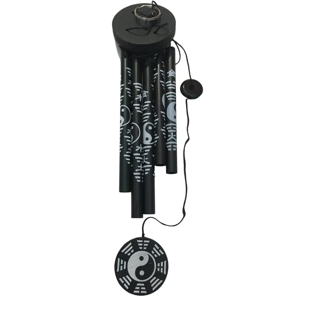 GJ Feng Shui Yin Yang Vastu Five Pipe Wind Chime for Balcony, Window and Yin Yang Wind Chime Positive Energy (45 cm)