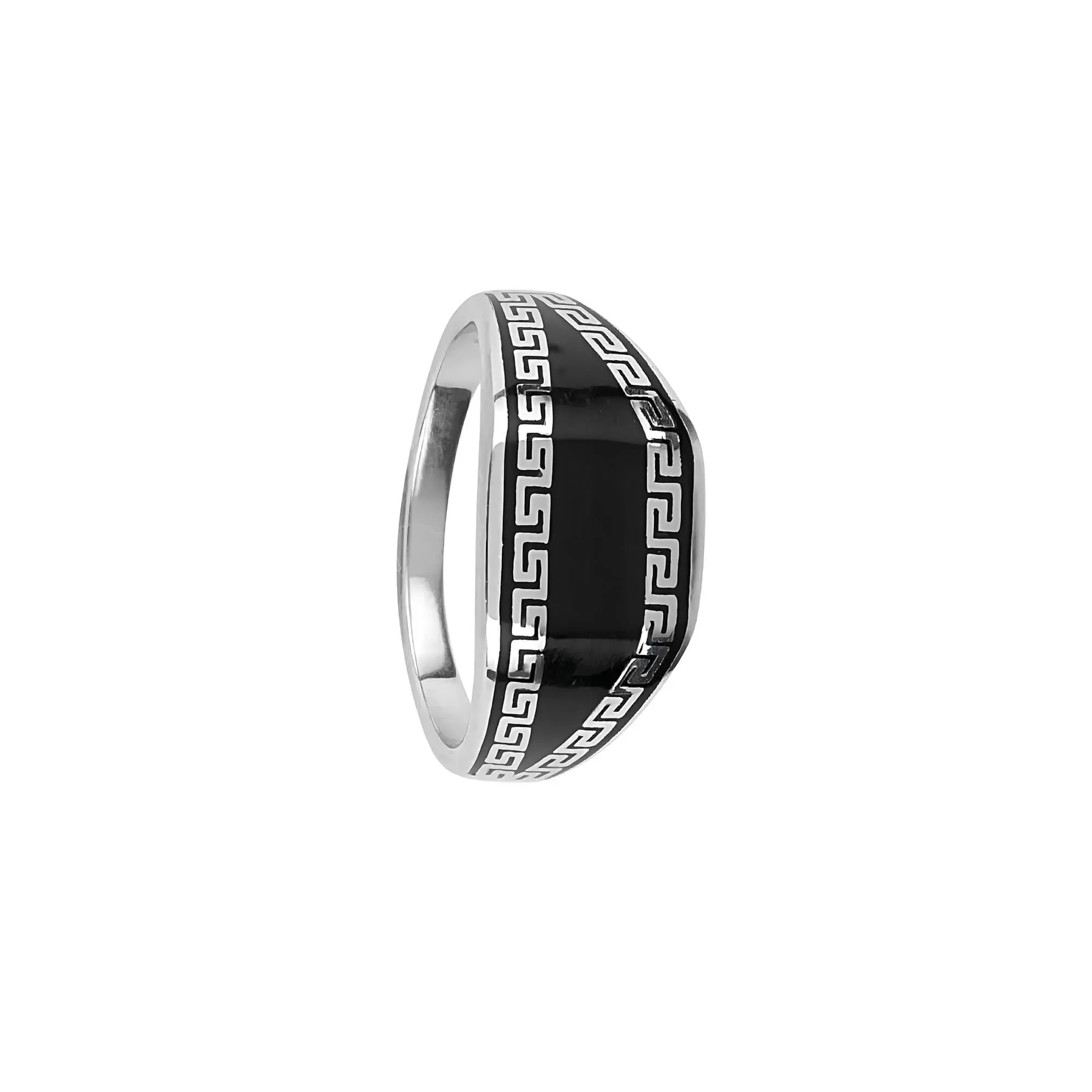 Gladiator Black Enamel Ring