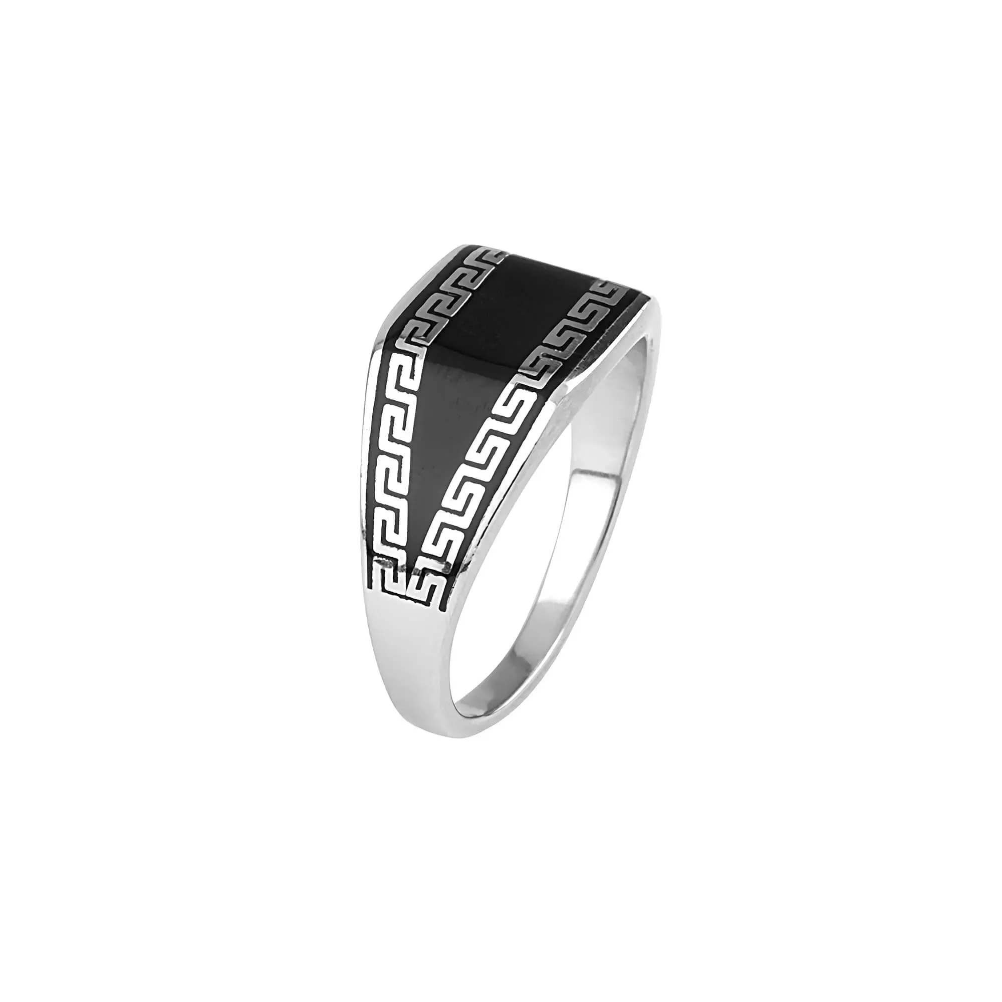 Gladiator Black Enamel Ring