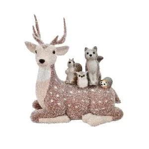 Glitter Sitting Deer with Critters