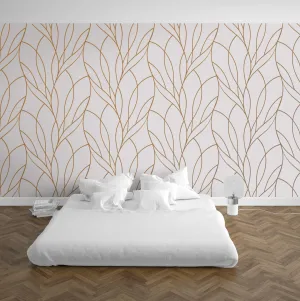 Gold Leaf Abstraction Mural Wallpaper