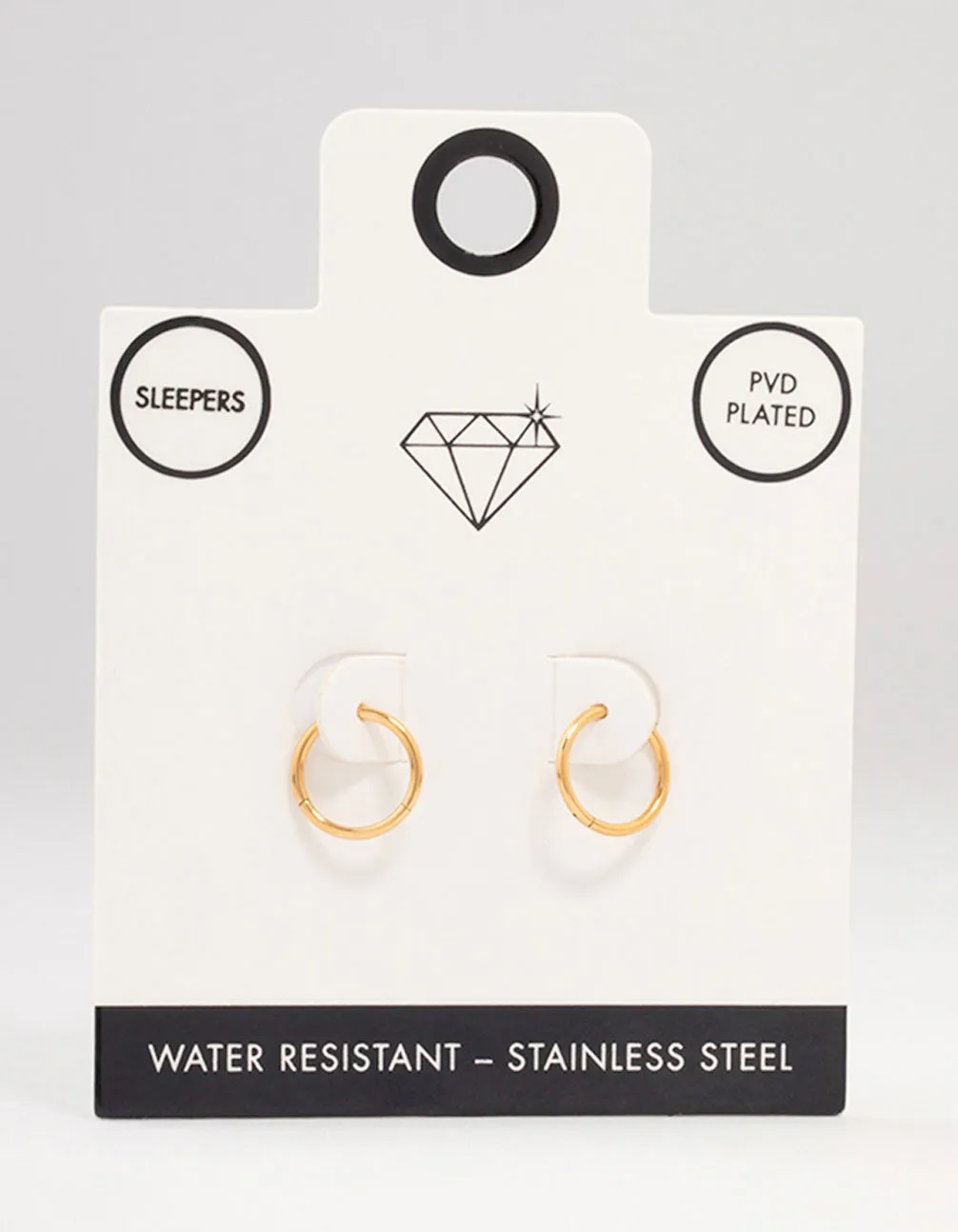 Gold Plated Stainless Steel Sleeper Earrings 10 MM