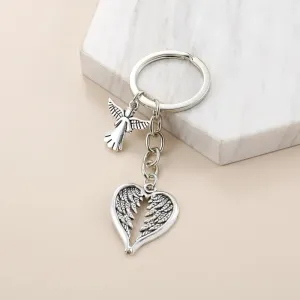 Guardian Angel Wings Heart Keychain for Bags and Backpacks