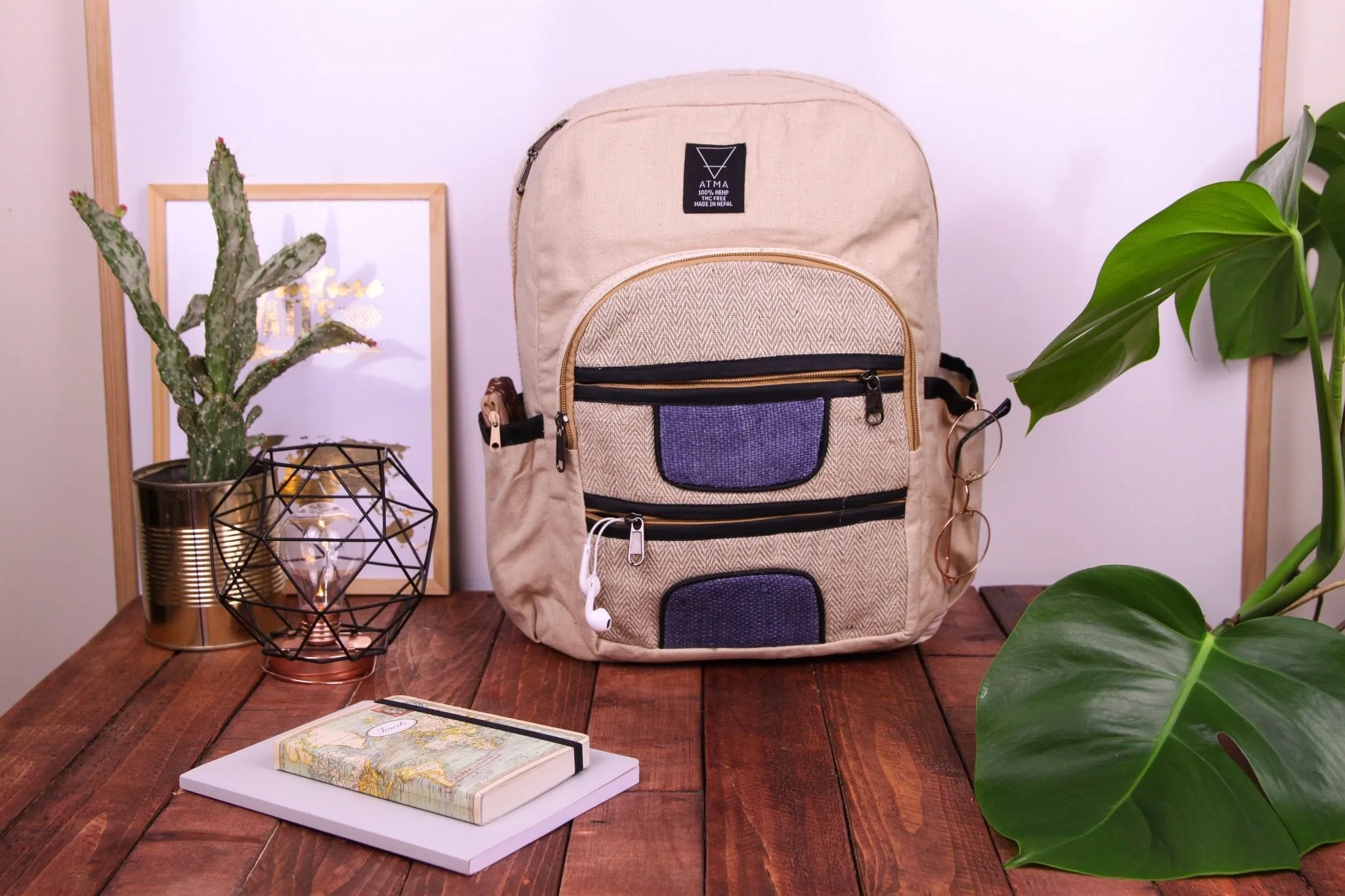 Handmade Hemp Backpack || Sustainable Vegan Line - BP5153