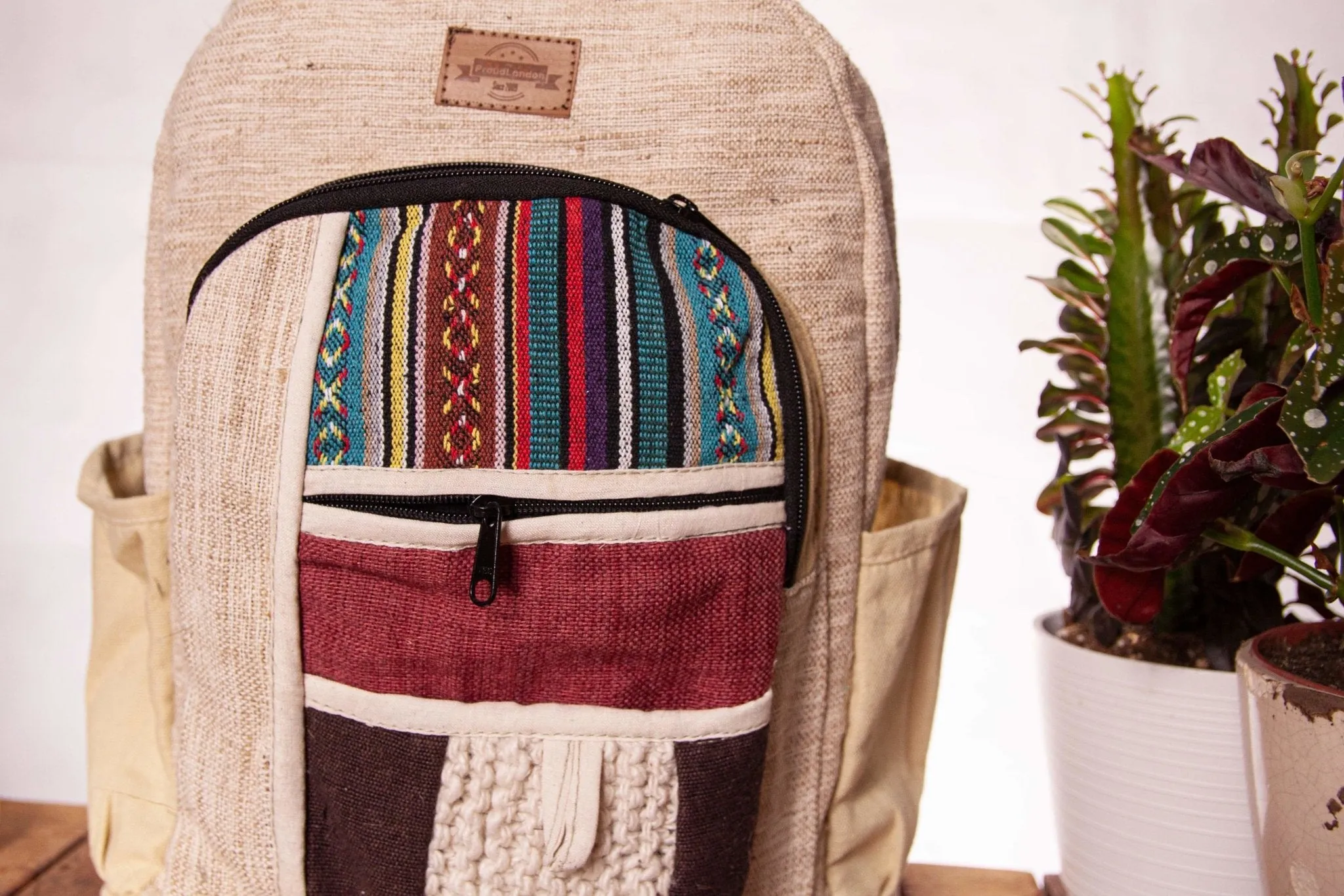 Handmade Hemp Backpack || Sustainable Vegan Line || Hazel 5077