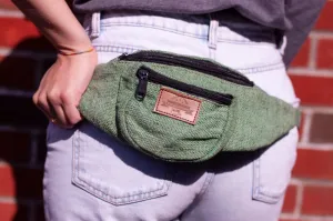 Handmade Hemp Sustainable Bum Bag || Shy Green