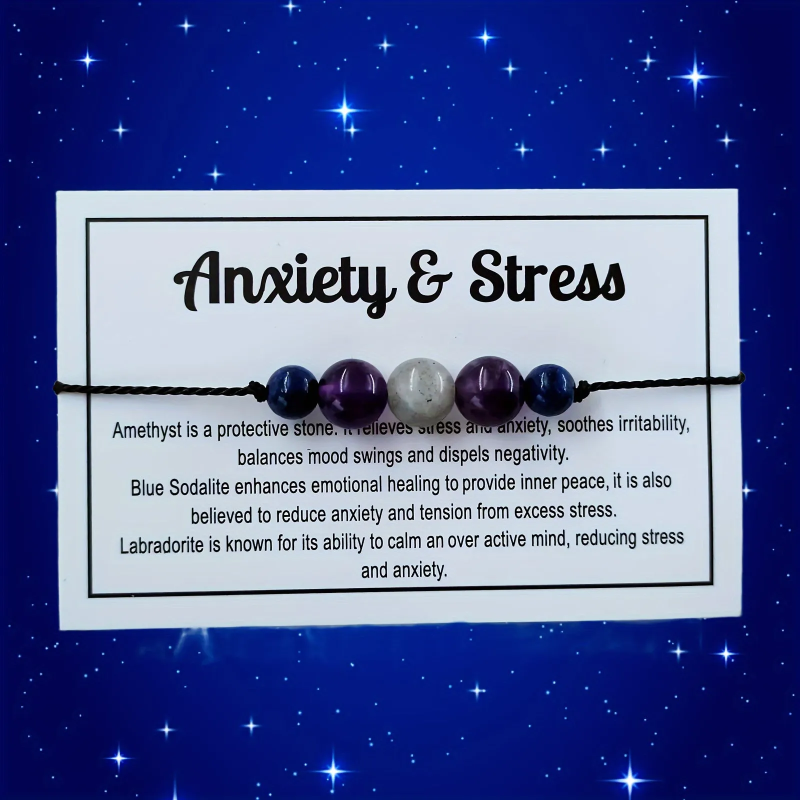 Healing Crystal Stone Beads Bracelet for Meditation and Relaxation