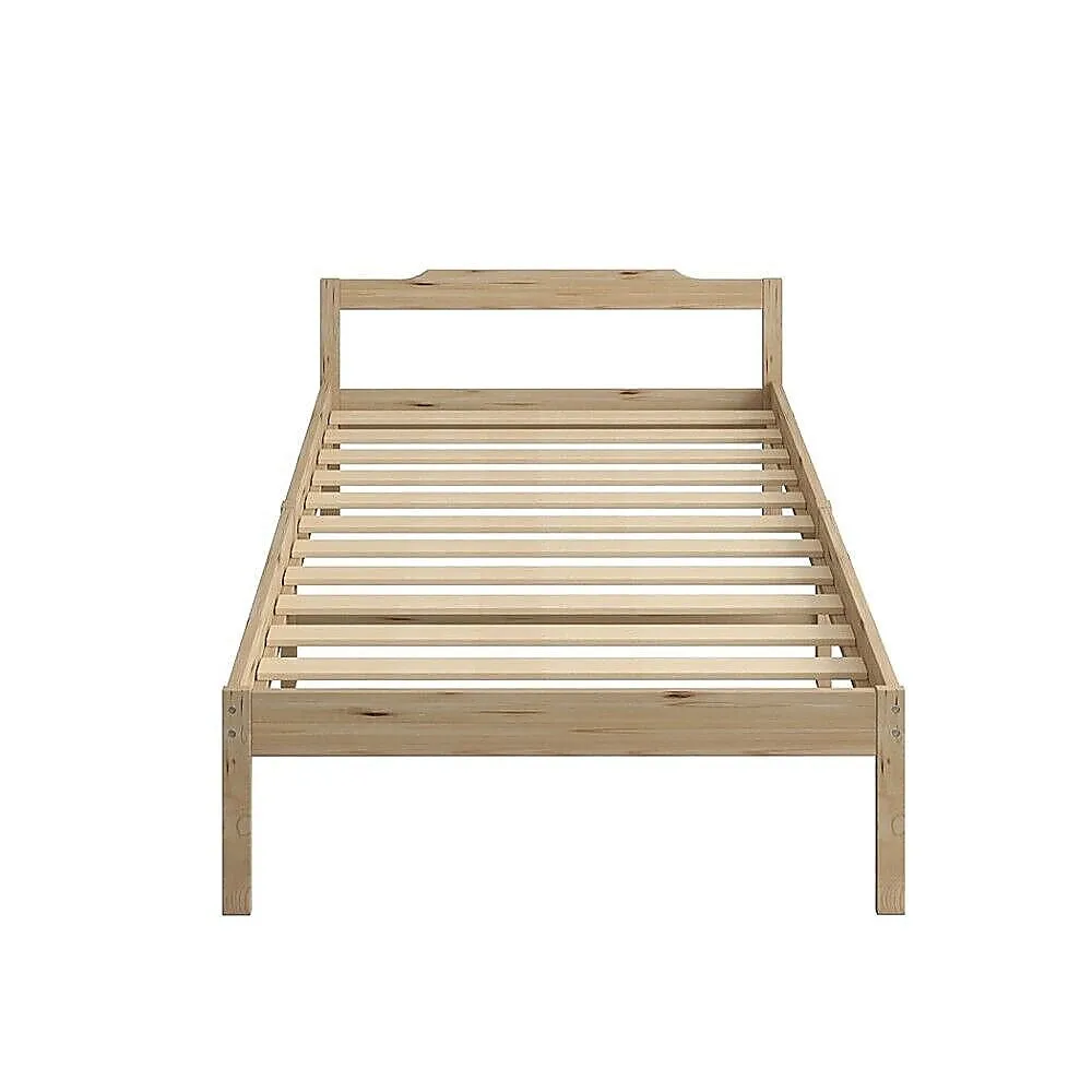 King Single Pine Wooden Bed Frame, Sturdy & Non-Toxic