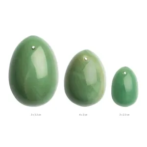 La Gemmes Green Love Egg Set with Natural Stone