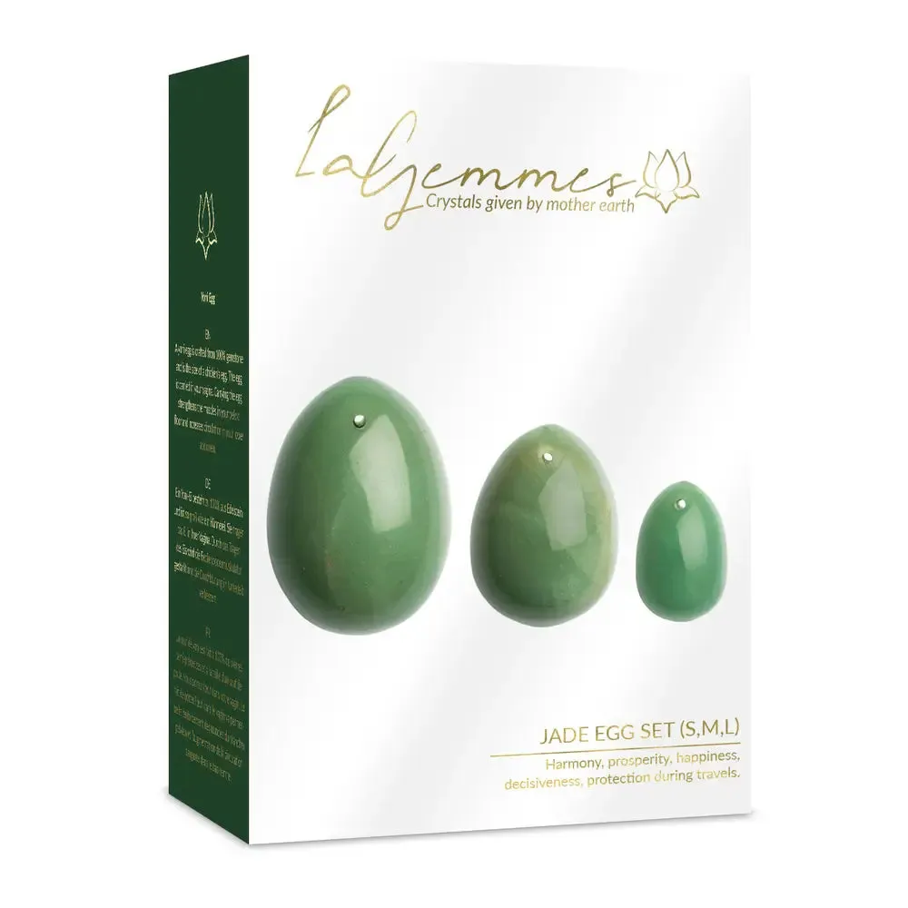 La Gemmes Green Love Egg Set with Natural Stone