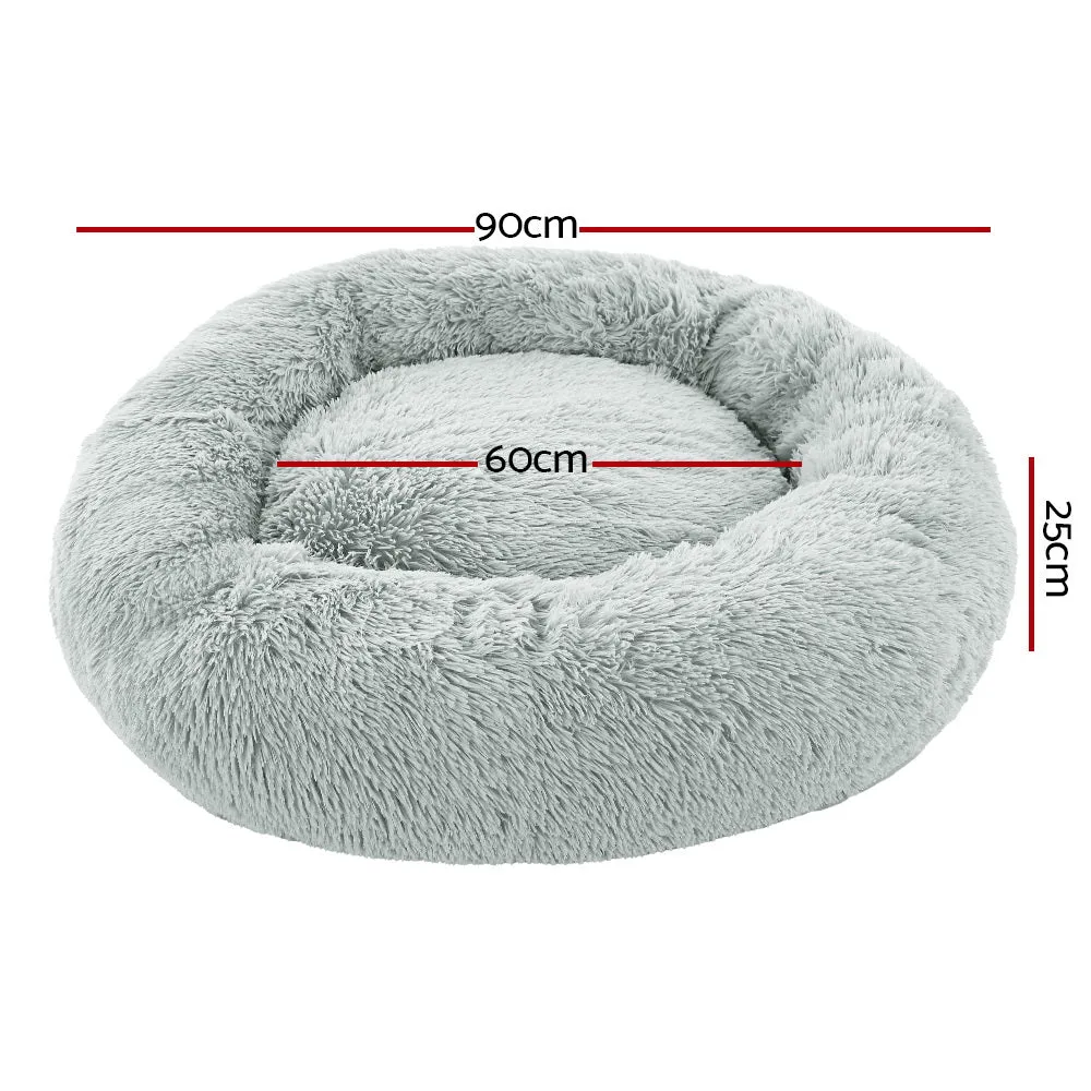 Large Calming Soft Plush Pet Bed, Washable, Non-Slip i.Pet