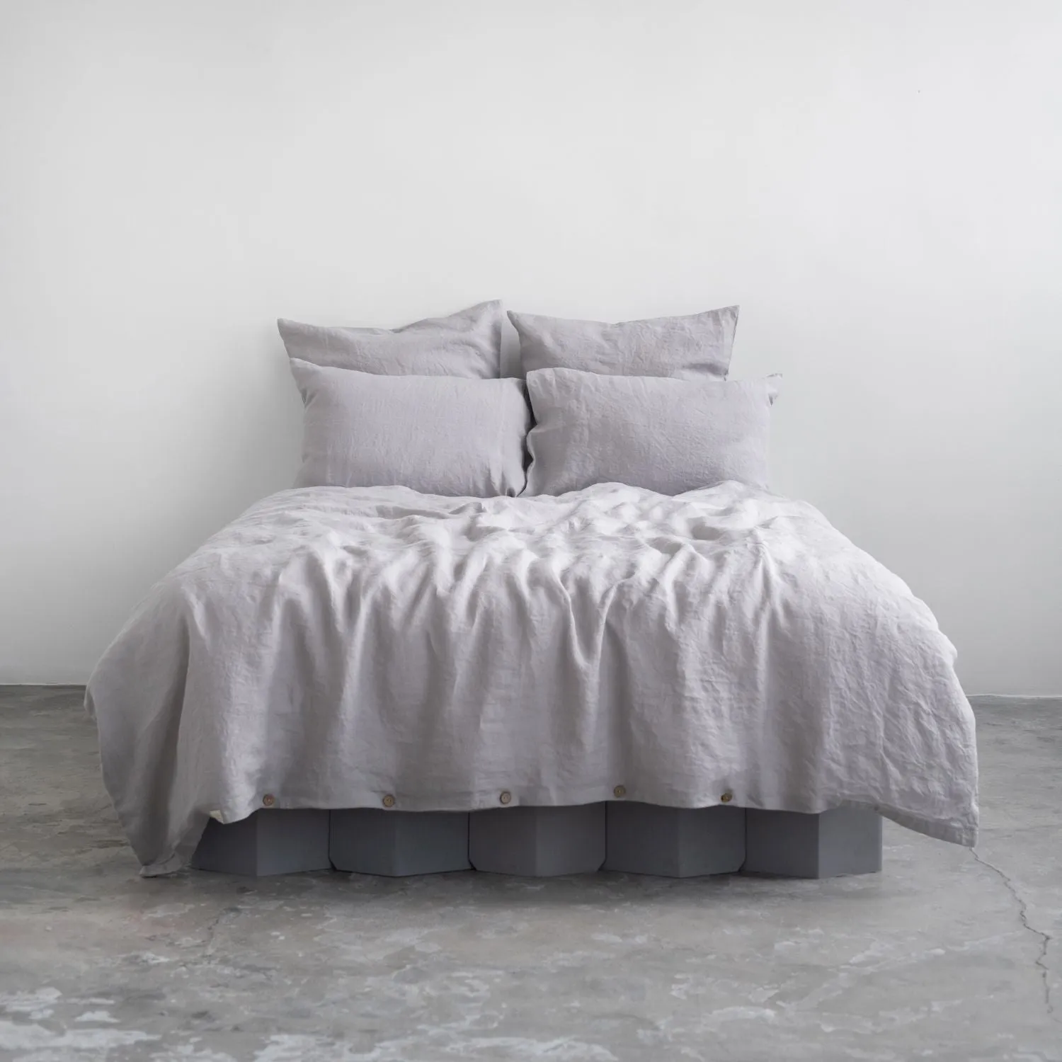 Light Grey Linen Duvet Cover Set