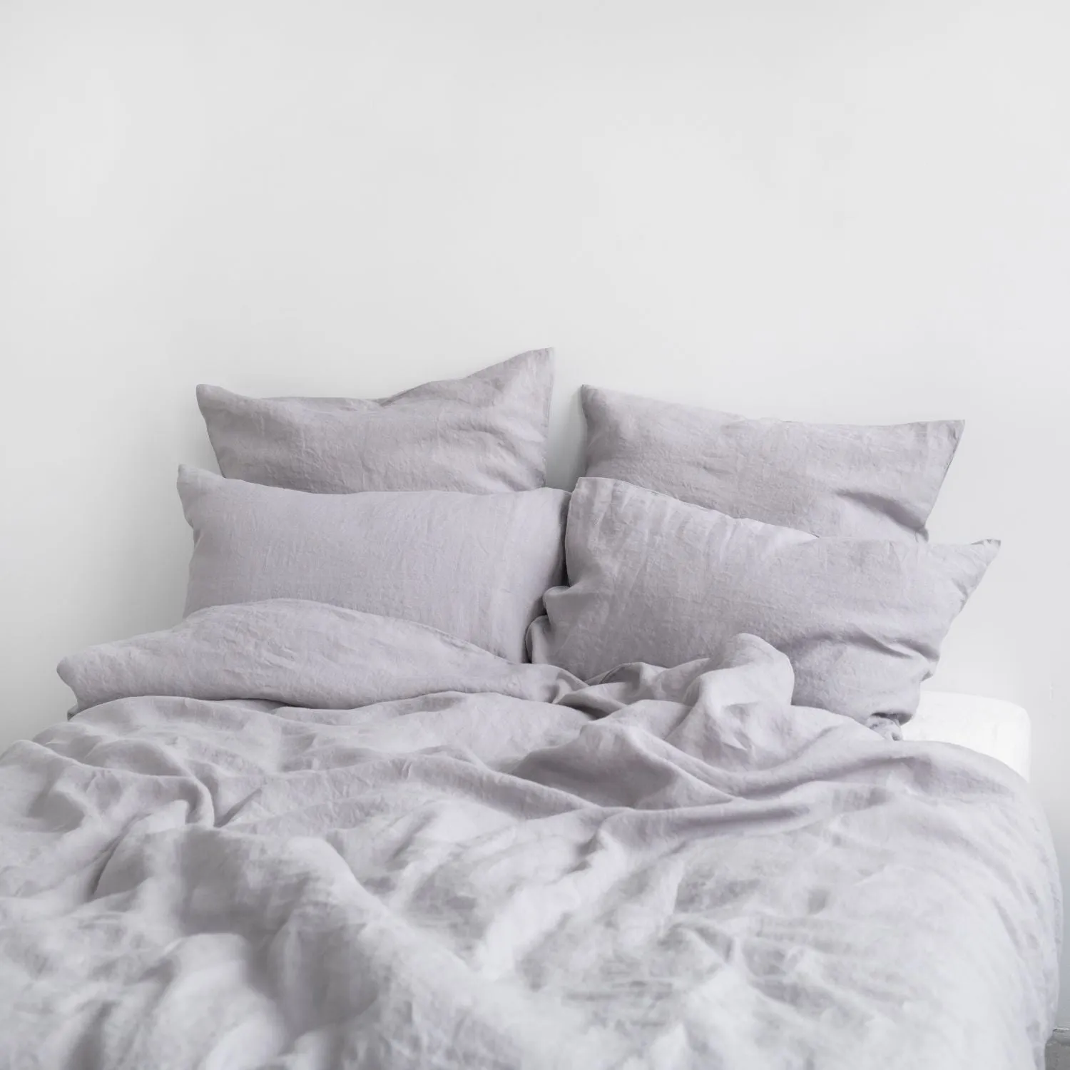 Light Grey Linen Duvet Cover Set