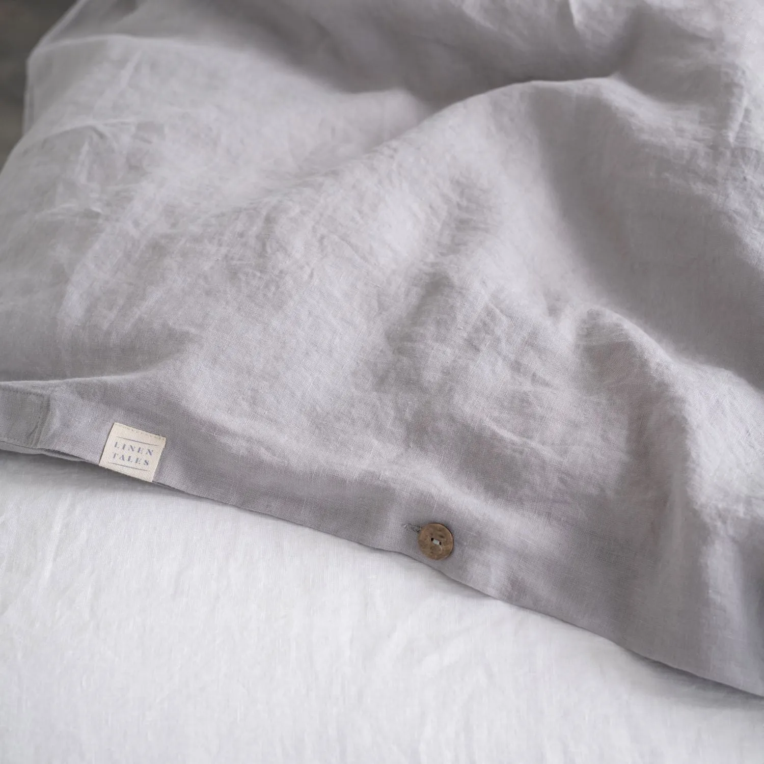 Light Grey Linen Duvet Cover Set