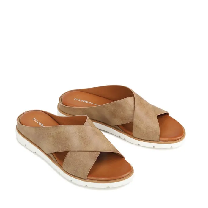 Los Cabos Abby Women's Slide Cross Over Sandal Sandstone